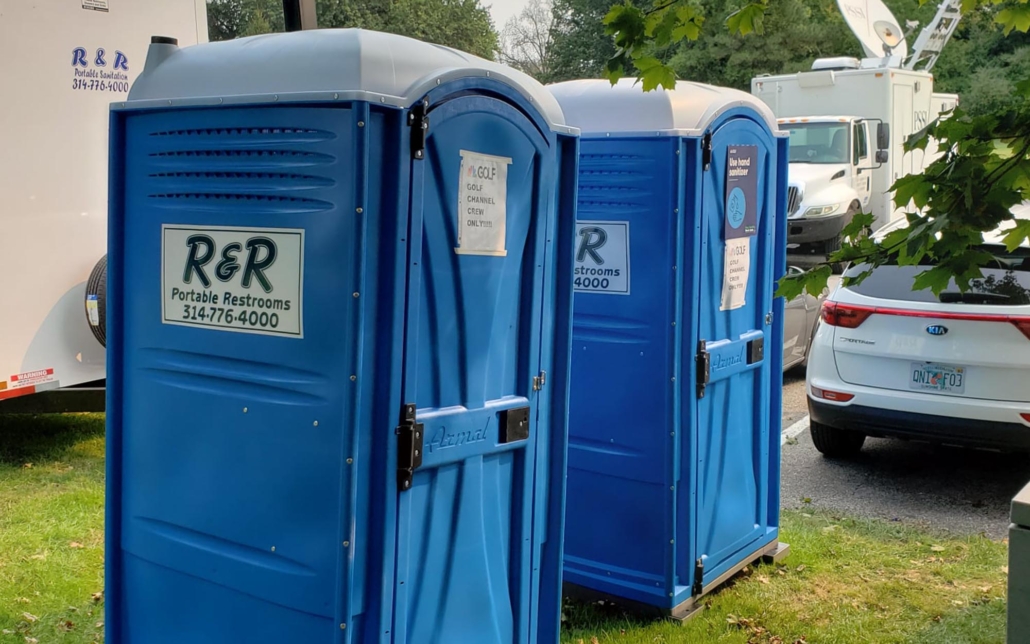 Portable toilets at golf event